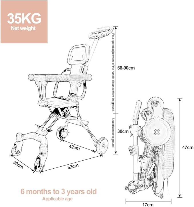 Foldable Baby Stroller With Sunshade