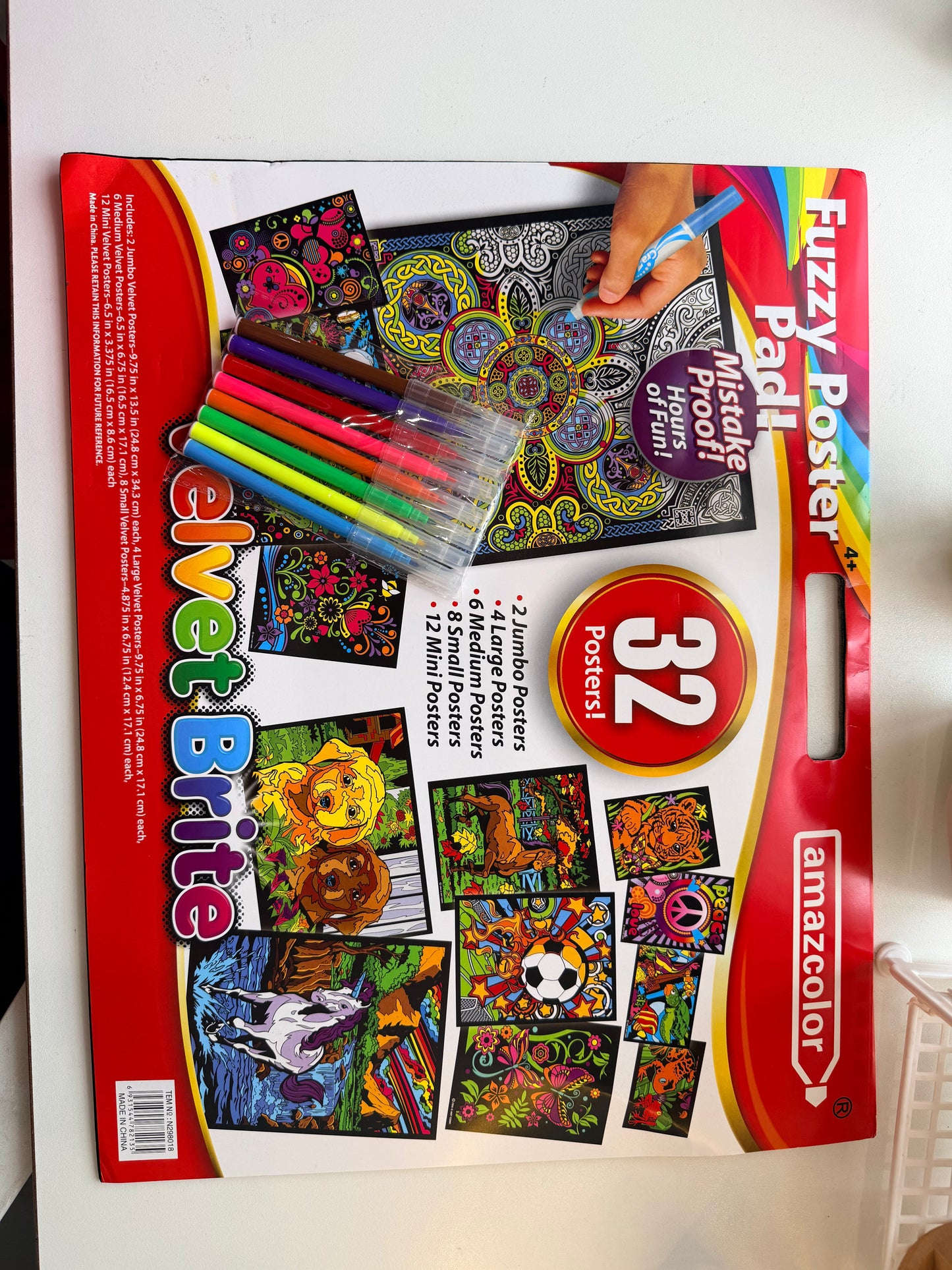 DIY Magic Fuzzy Velvet Coloring Posters With Colors