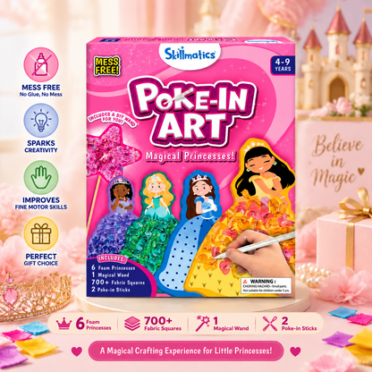 Princess Poke Art Craft Kit for Girls | DIY Creative Arts & Crafts Activity Toy | Fun Birthday Gift for Kids