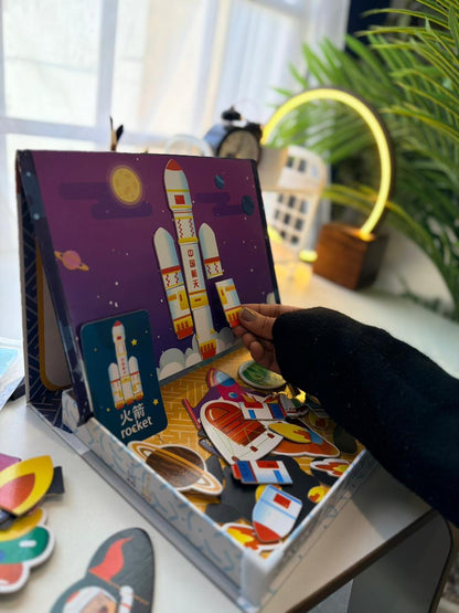 Magnetic 3D Puzzle Board with Marker For Kids Learning, Creativity & Cognition Development