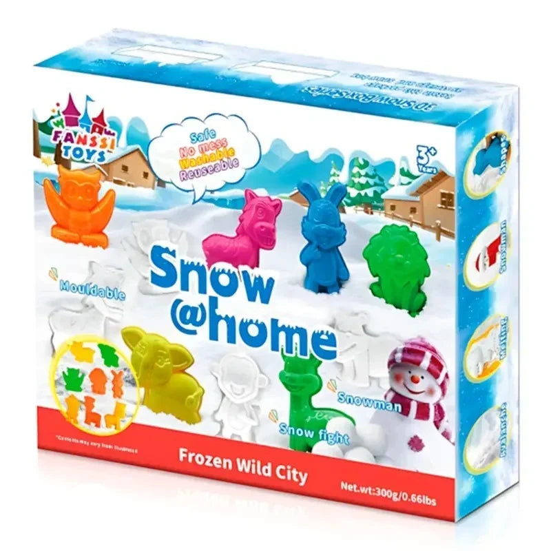 Magic Snow Sand Kit for Kids – Frozen Winter Playset with Shape Moulds & Creative Tools