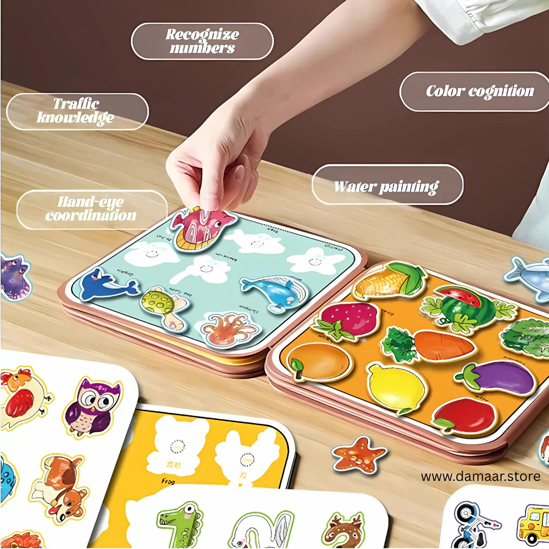 Reusable 2-in-1 Magic Water Doodle Drawing Busy Book for Kids