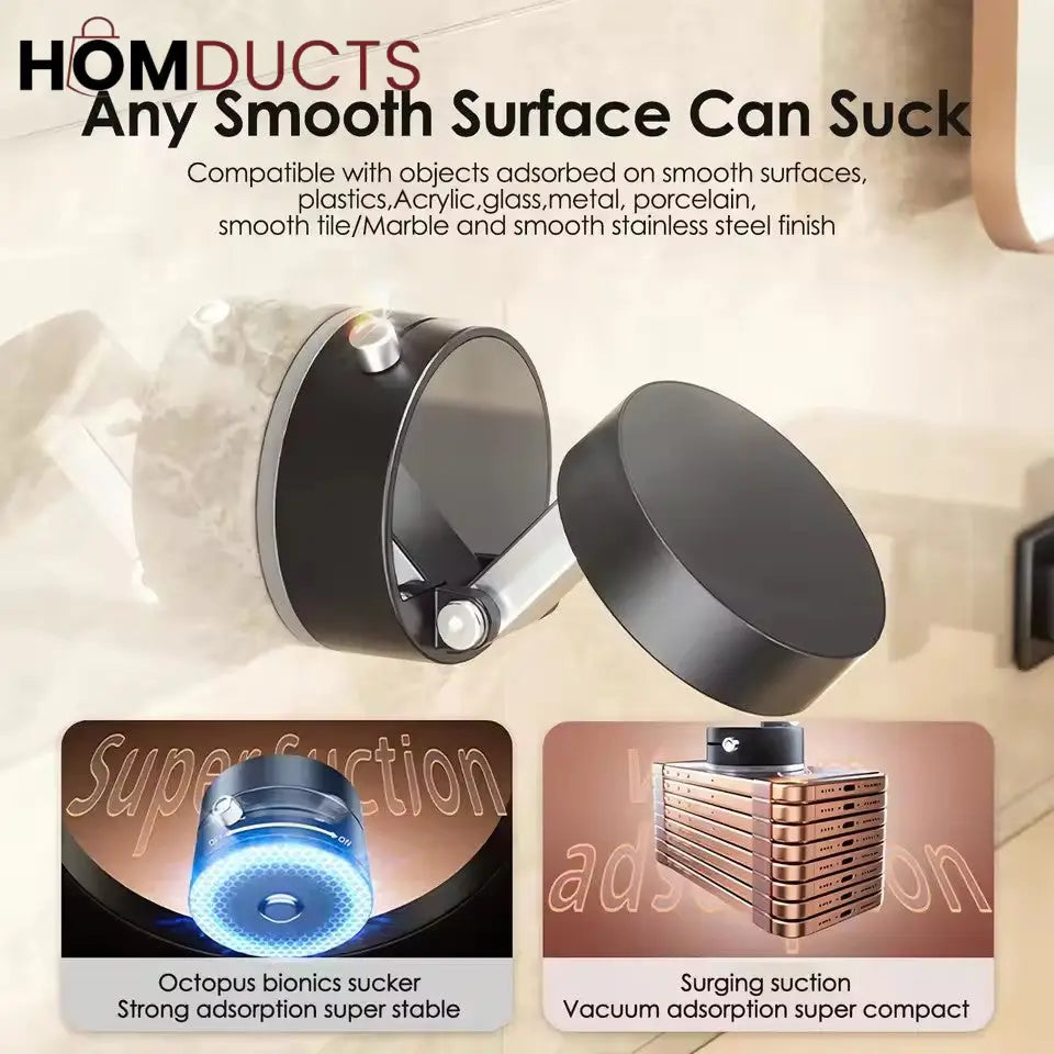 360° Magnetic Phone Holder with Auto-Tracking Rotation – Strong Magnetic Suction Mount for Desk & Tabletop Use