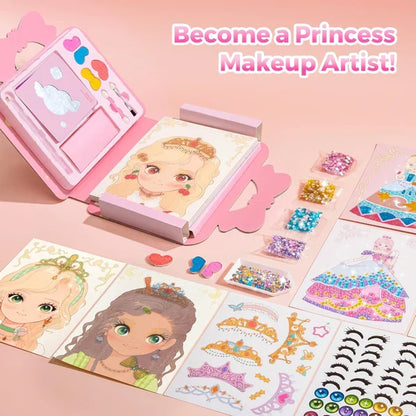 4-in-1 Princess Glam Makeup Kit with Gemstones, Foil & Stickers