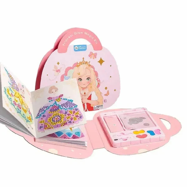 4-in-1 Princess Glam Makeup Kit with Gemstones, Foil & Stickers