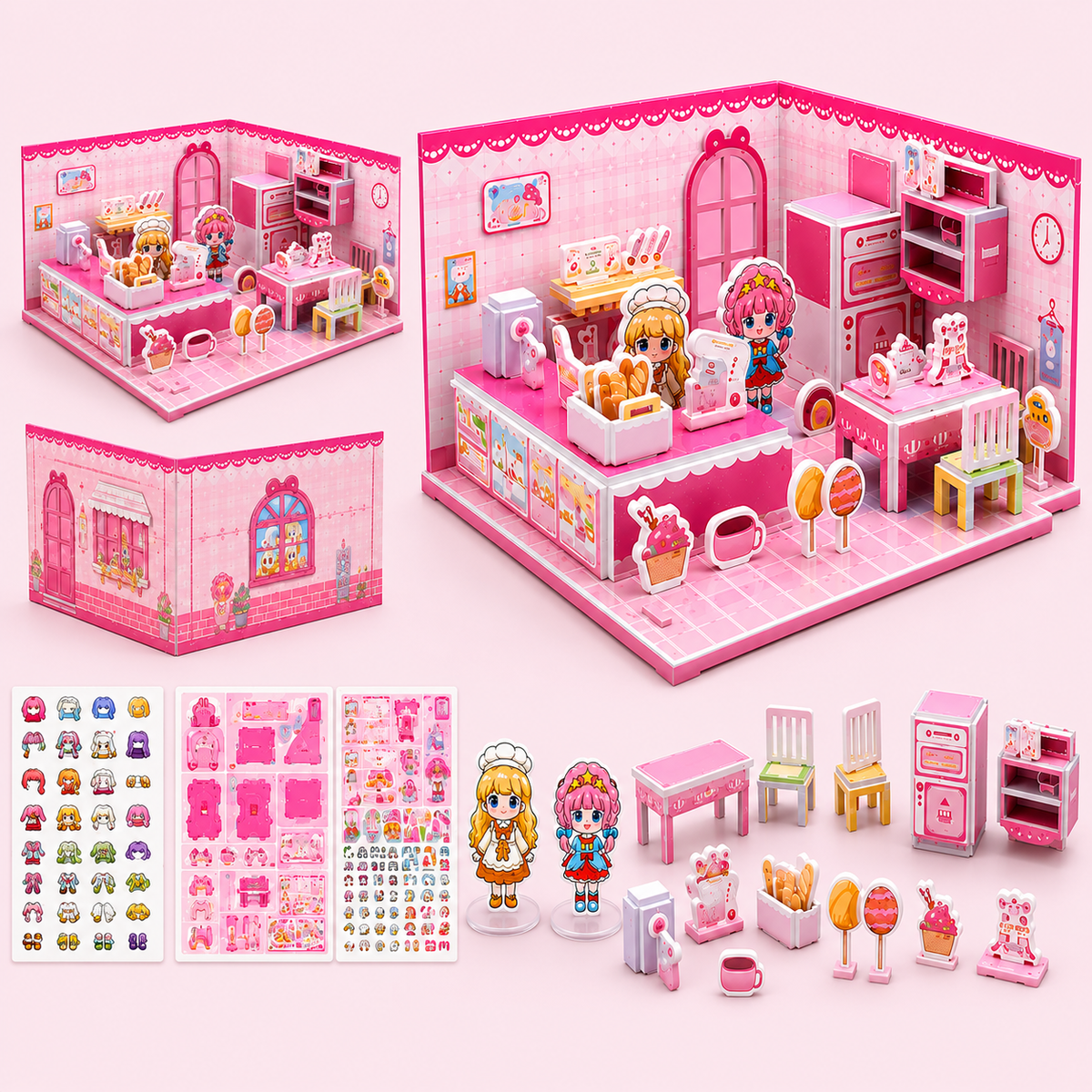 3D DIY Dollhouse Puzzle – Creative Mini House Building Set for Kids
