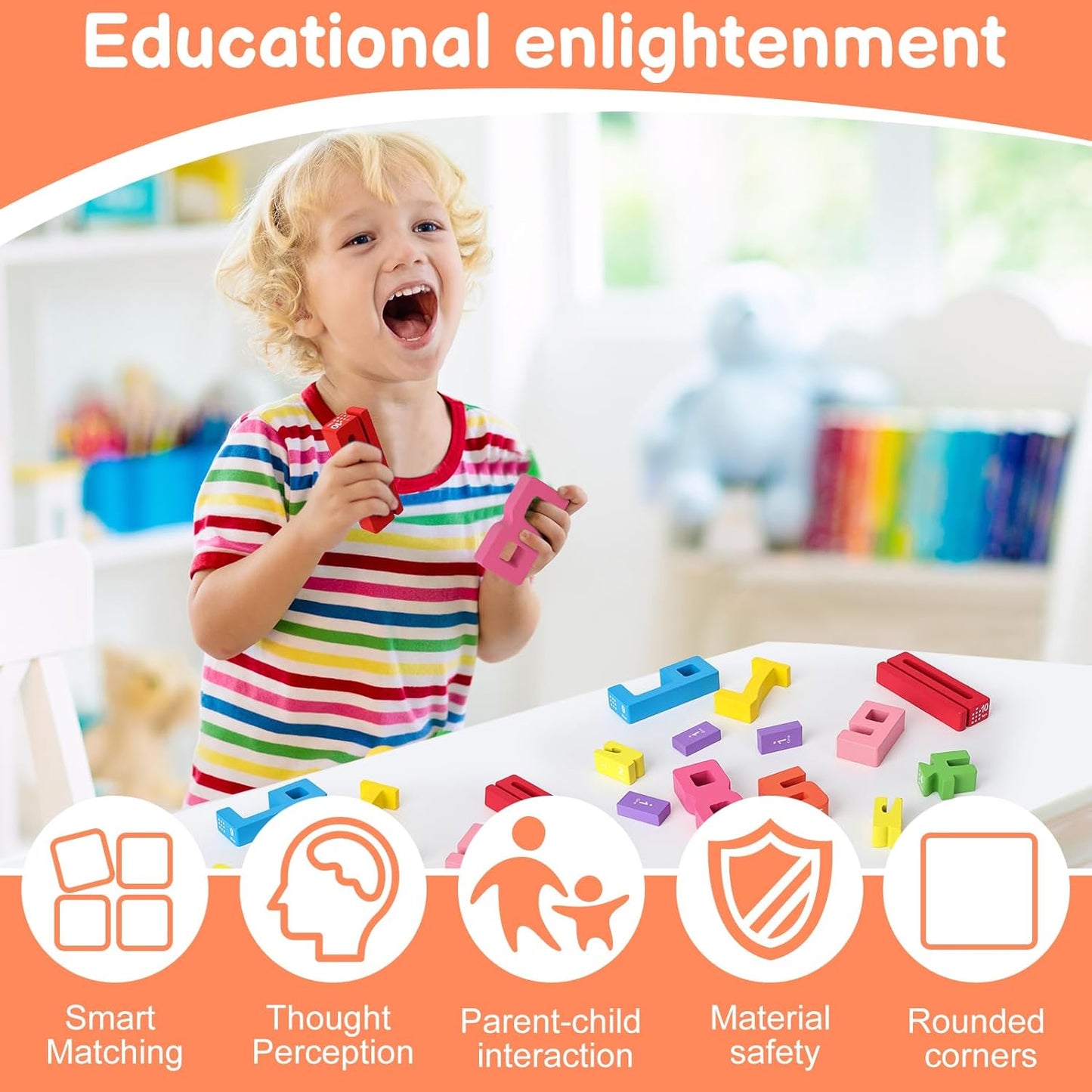 Wooden Number Stacking Blocks For Early Math Learning