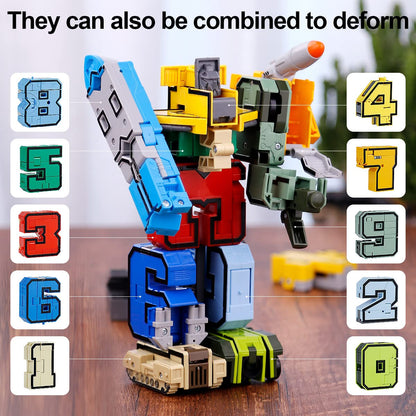 Kids Number Digit Transformer Robot Toy - 0 to 9