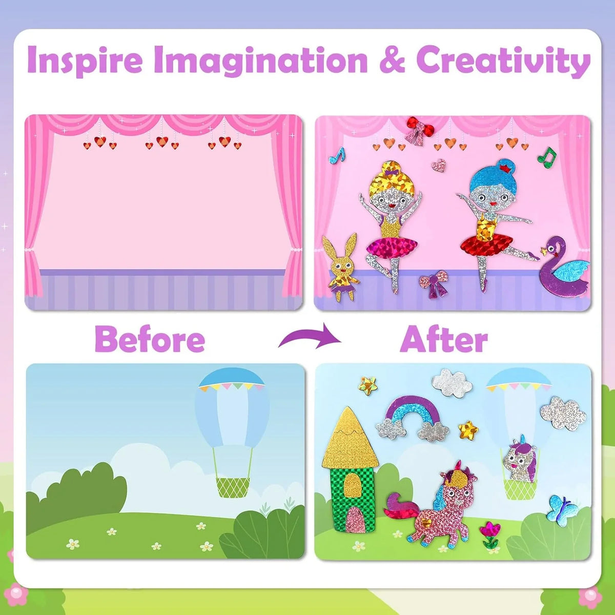 Foil Art Craft Kit for Kids  - Creative and Mess Free Play