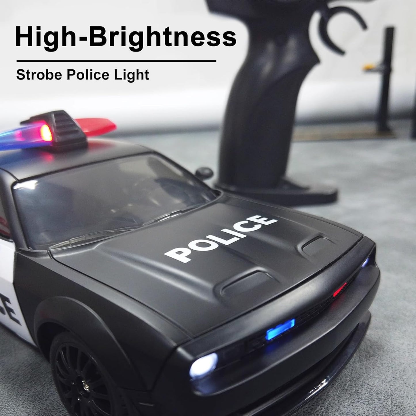 Rechargeable High Speed RC Drift Police Car with Lights