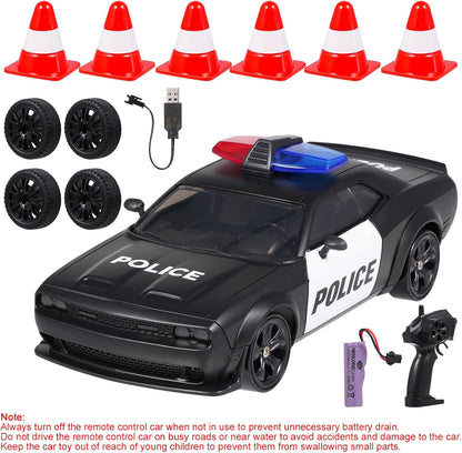 Rechargeable High Speed RC Drift Police Car with Lights