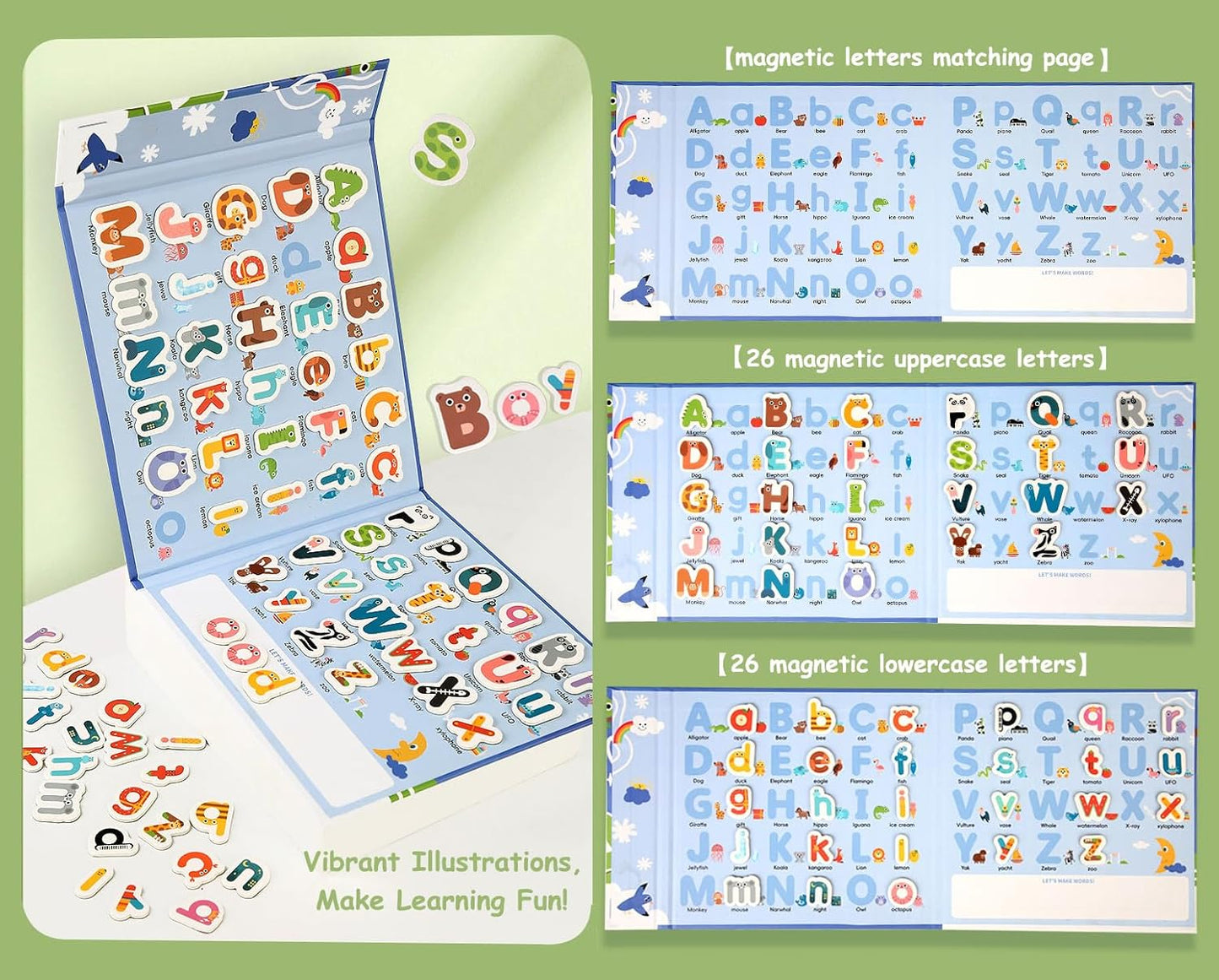 Magnetic Alphabet Learning Book For Kids