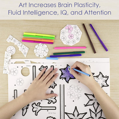 Self Assemble 3D Flower Colouring Puzzle Set With Markers