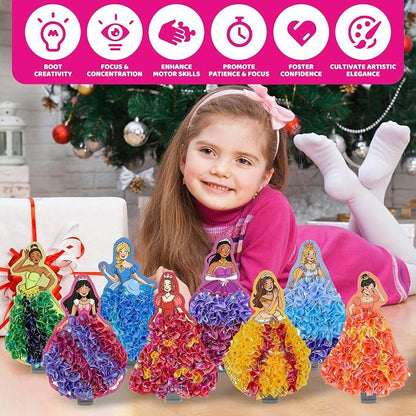 Princess Poke Art Craft Kit for Girls | DIY Creative Arts & Crafts Activity Toy | Fun Birthday Gift for Kids
