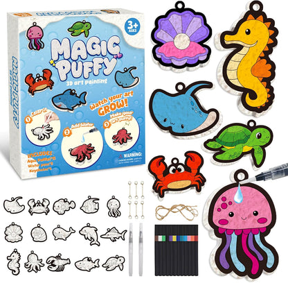 3D Puffy Craft  Kit - Magic Puffys Texture Painting Kit For Kids