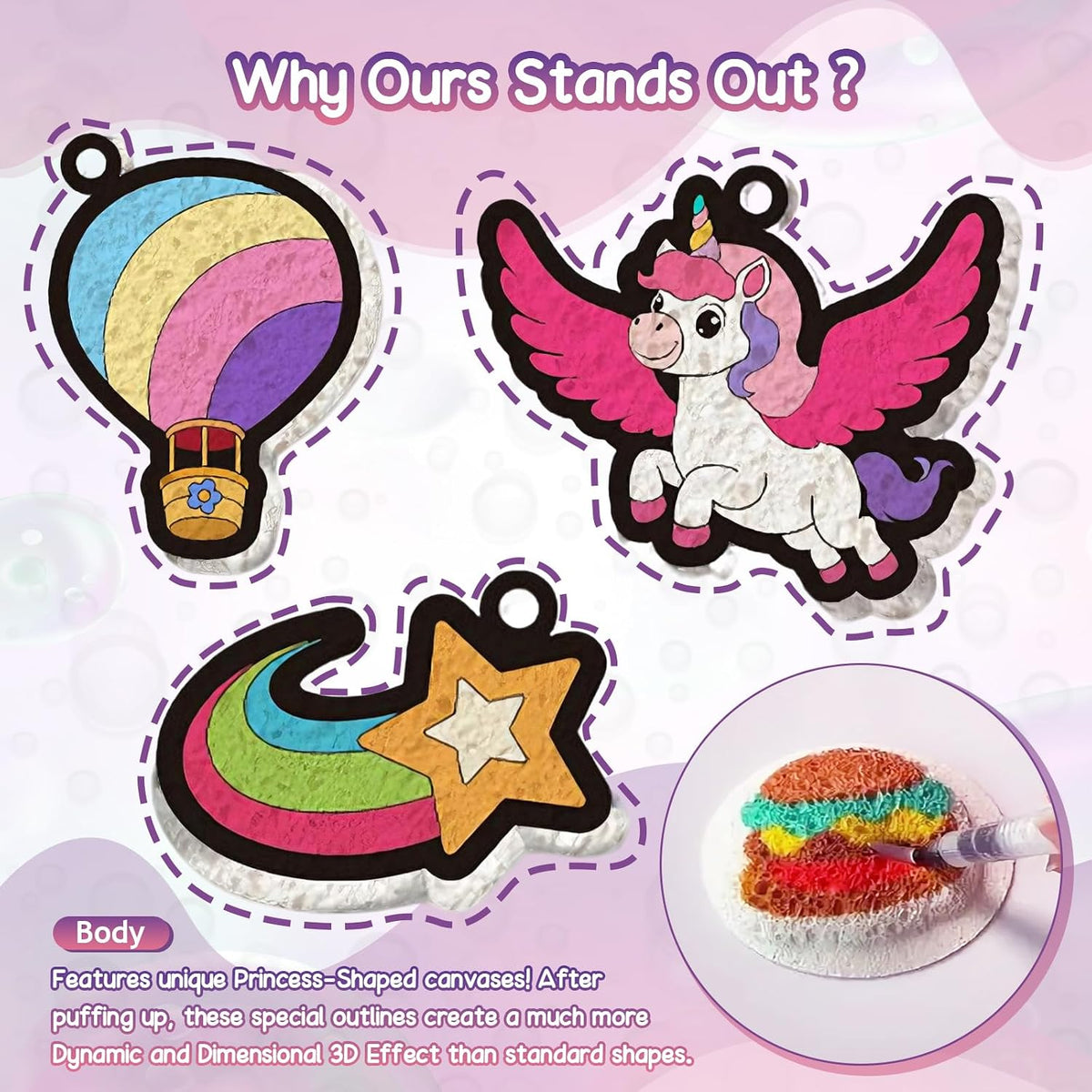 3D Puffy Craft  Kit - Magic Puffys Texture Painting Kit For Kids