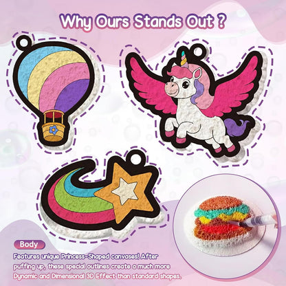 3D Puffy Craft  Kit - Magic Puffys Texture Painting Kit For Kids