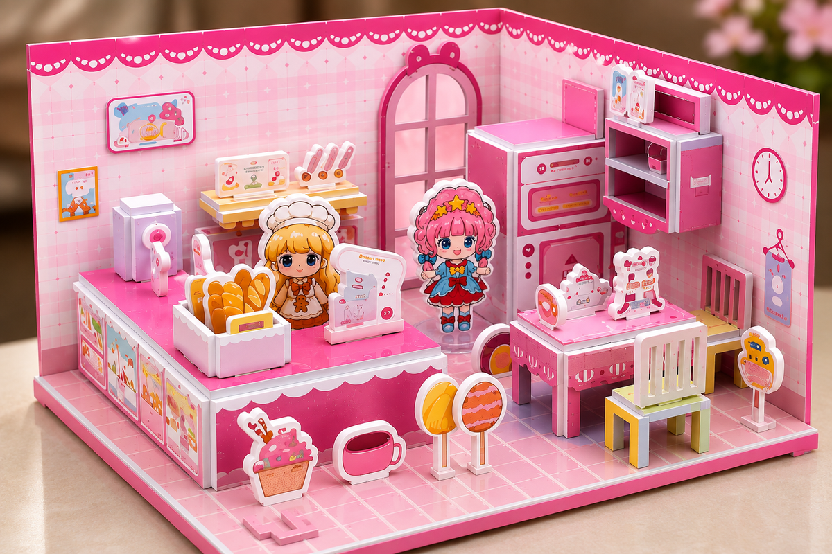 3D DIY Dollhouse Puzzle – Creative Mini House Building Set for Kids