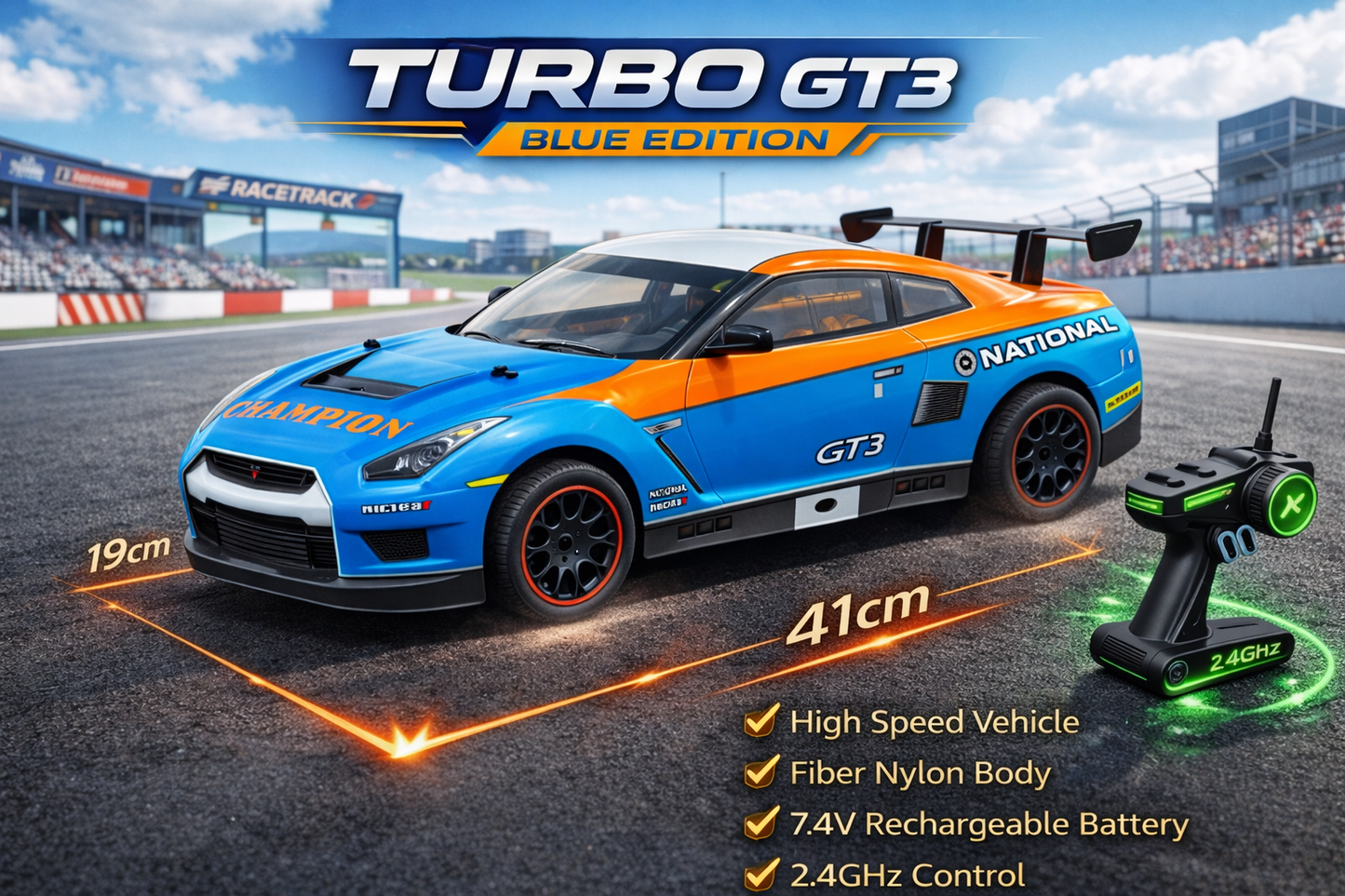 Big Size Premium High-Speed 4×4 RC Drift Car – 1:10 Scale, Rechargeable