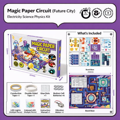 Magic Paper Circuit Kit for Kids – DIY STEM Electricity Learning Toy with LED Lights