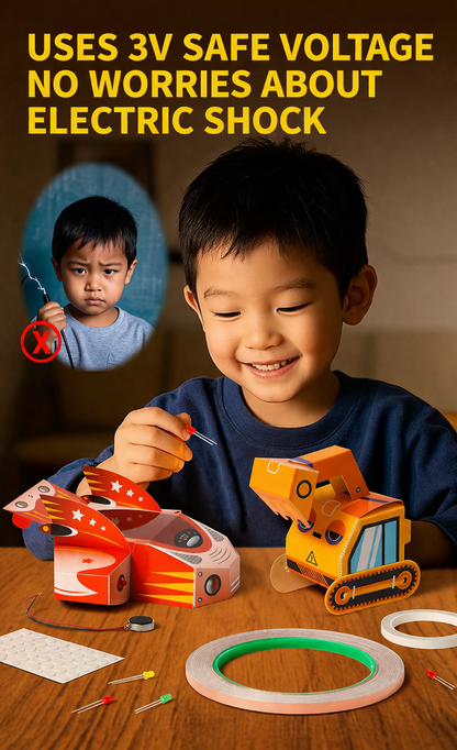 Magic Paper Circuit Kit for Kids – DIY STEM Electricity Learning Toy with LED Lights