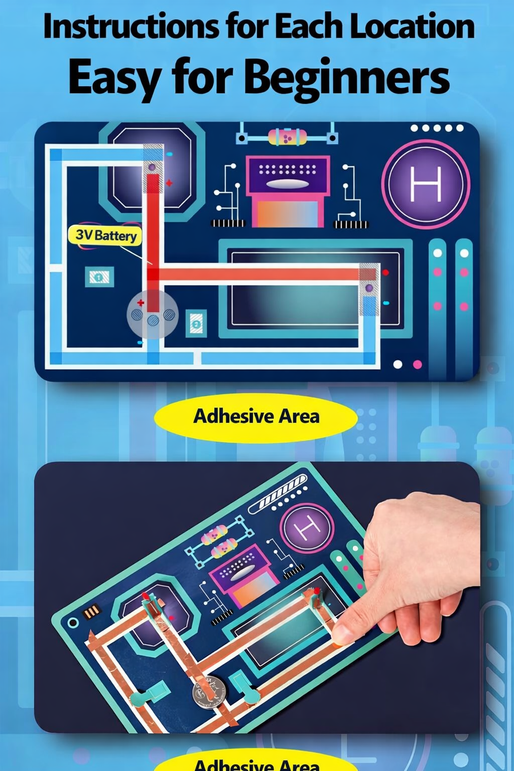 Magic Paper Circuit Kit for Kids – DIY STEM Electricity Learning Toy with LED Lights