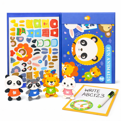 Montessori 3D Magnetic Puzzle Book With White Board & Marker