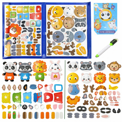 Montessori 3D Magnetic Puzzle Book With White Board & Marker