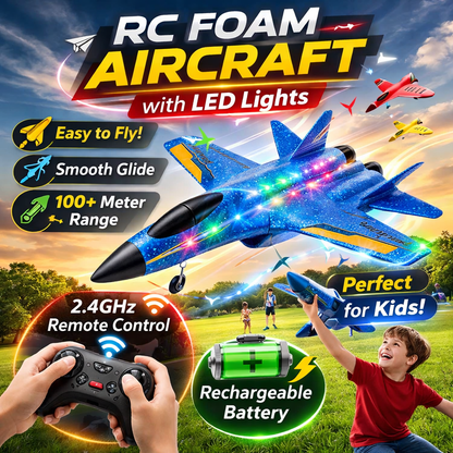 Rechargeable Remote Control Foam Aircraft With Led Lights