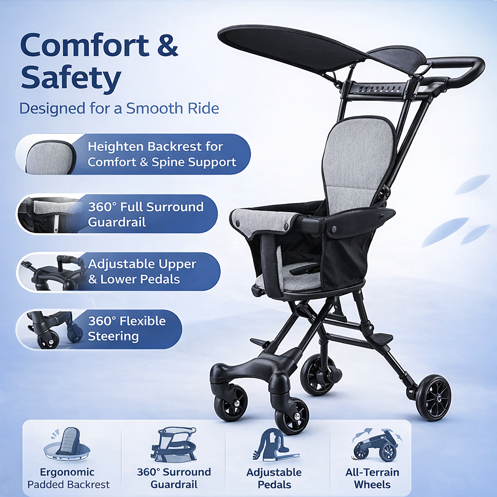 Foldable Baby Stroller With Sunshade