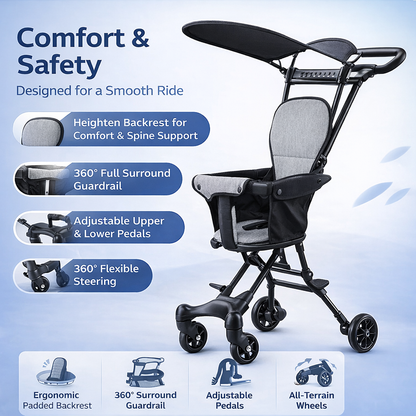 Foldable Baby Stroller With Sunshade