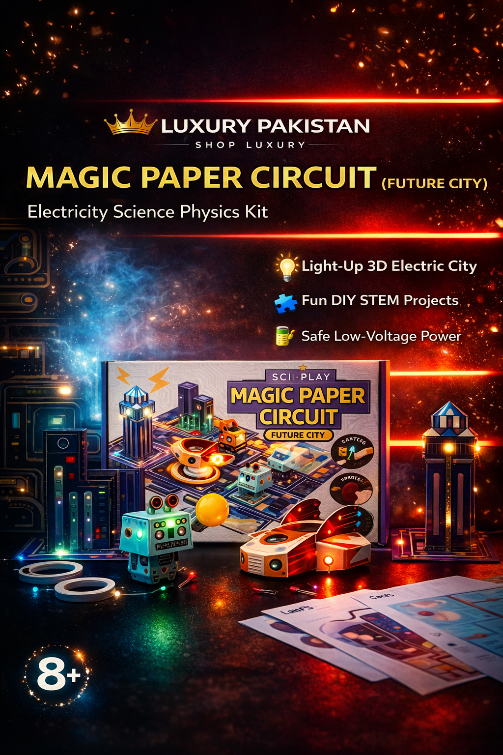 Magic Paper Circuit Kit for Kids – DIY STEM Electricity Learning Toy with LED Lights