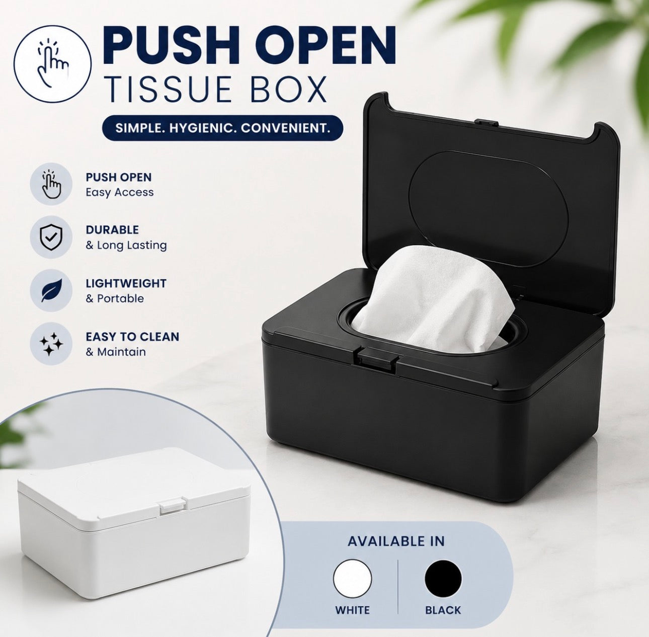 Premium Dustproof Tissue Storage Box With Lid – Modern Minimalist Tissue Holder Organizer For Living Room, Office & Bathroom | 1 PC