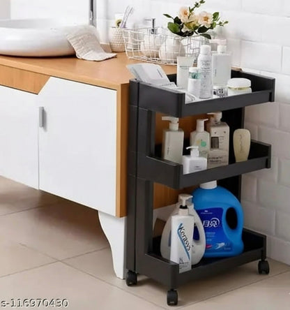 Premium Multi-Purpose 3 & 4 Tier Rolling Storage Organizer Rack for Bathroom, Kitchen, Laundry & Home Organization