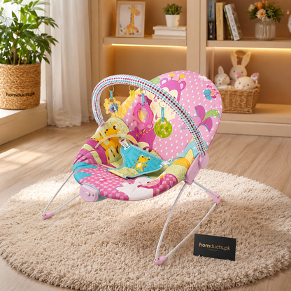 Luxury Musical Baby Bouncer Chair With Hanging Toys & Soothing Vibrations For Newborns And Infants