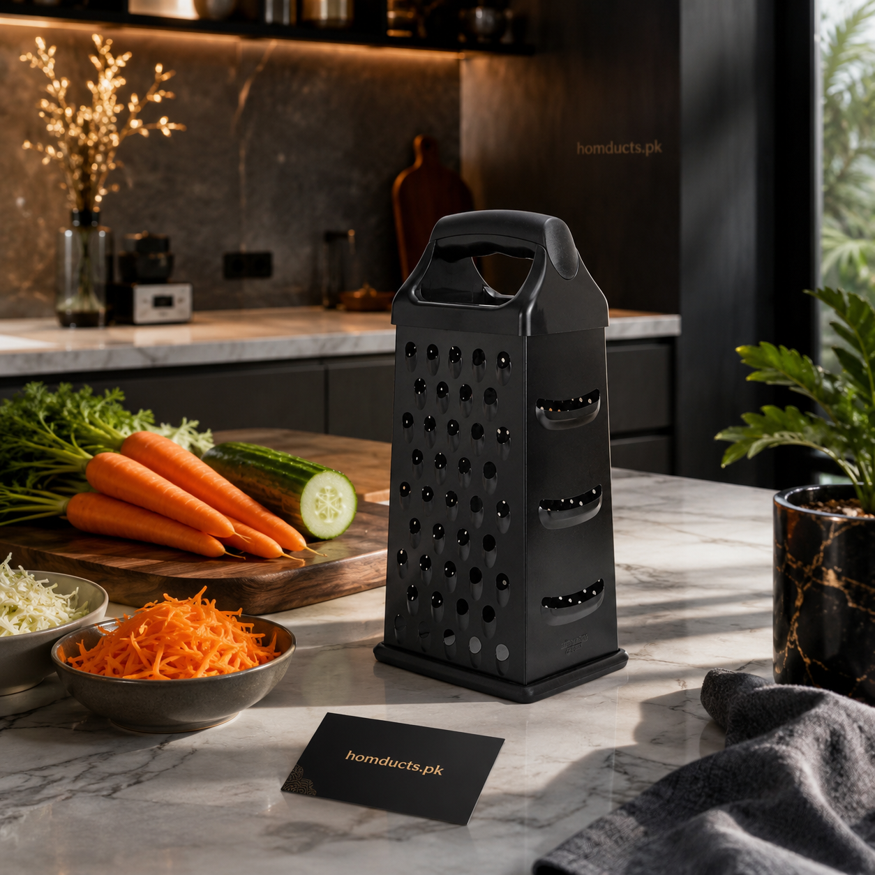 Premium Multi-Side Kitchen Grater & Vegetable Shredder with Ergonomic Handle