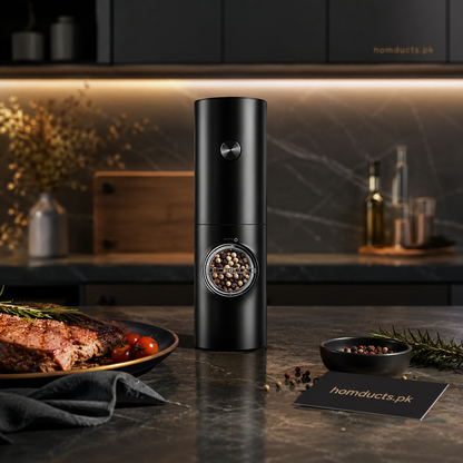 Premium Electric Salt & Pepper Grinder with Adjustable Grinding Settings – Modern Kitchen Spice Mill for Fine & Coarse Seasoning