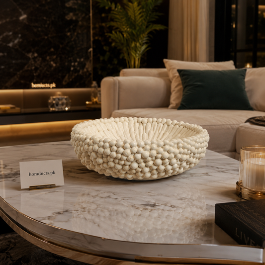 Luxury Textured Resin Decorative Bowl for Coffee Table, Dining Table & Modern Home Décor