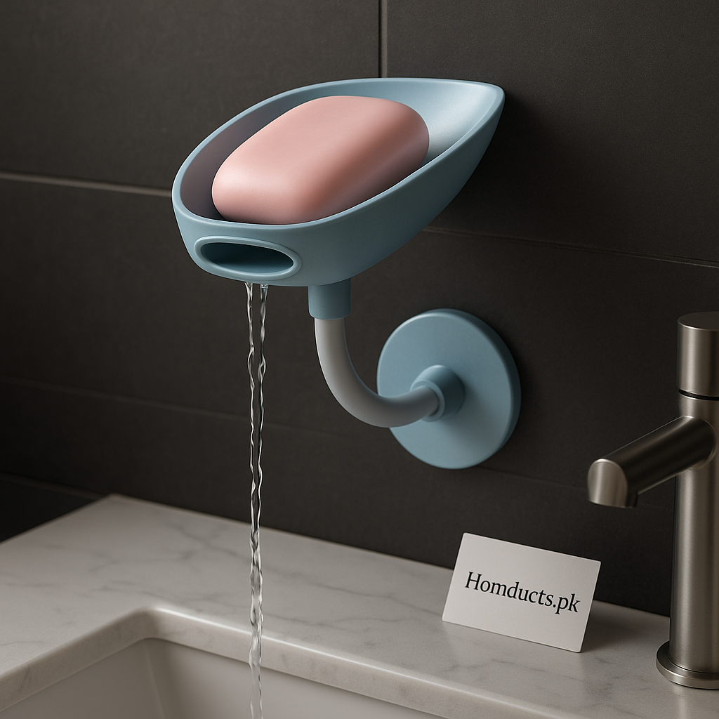 Premium Wall-Mounted Water-Draining Soap Holder – Anti-Slip, Quick-Dry Bathroom Organizer
