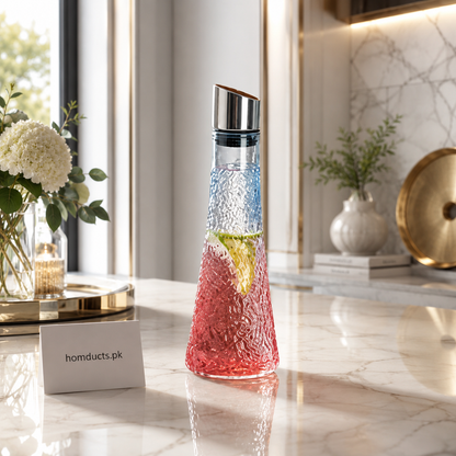 Luxury Crystal Gradient Glass Vase & Water Bottle – Elegant Multi-Purpose Decorative Floral Vase for Modern Homes