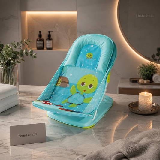 Premium Foldable Baby Bath Support Chair for Newborns & Infants – Soft Anti Slip Infant Bath Lounger Seat