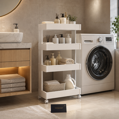Premium Multi-Purpose 3 & 4 Tier Rolling Storage Organizer Rack for Bathroom, Kitchen, Laundry & Home Organization