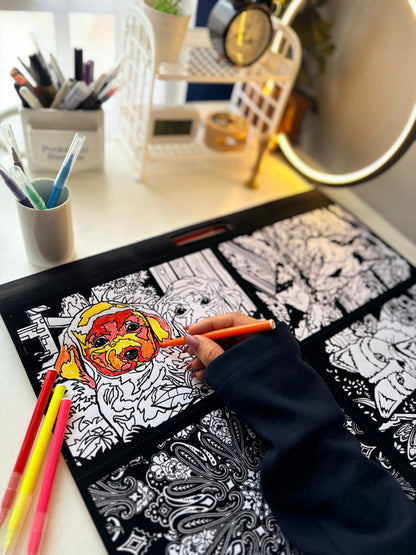 DIY Magic Fuzzy Velvet Coloring Posters With Colors