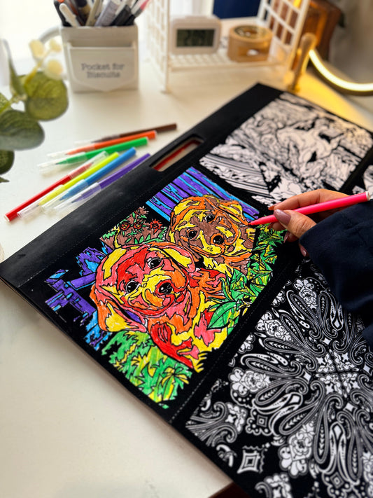 DIY Magic Fuzzy Velvet Coloring Posters With Colors