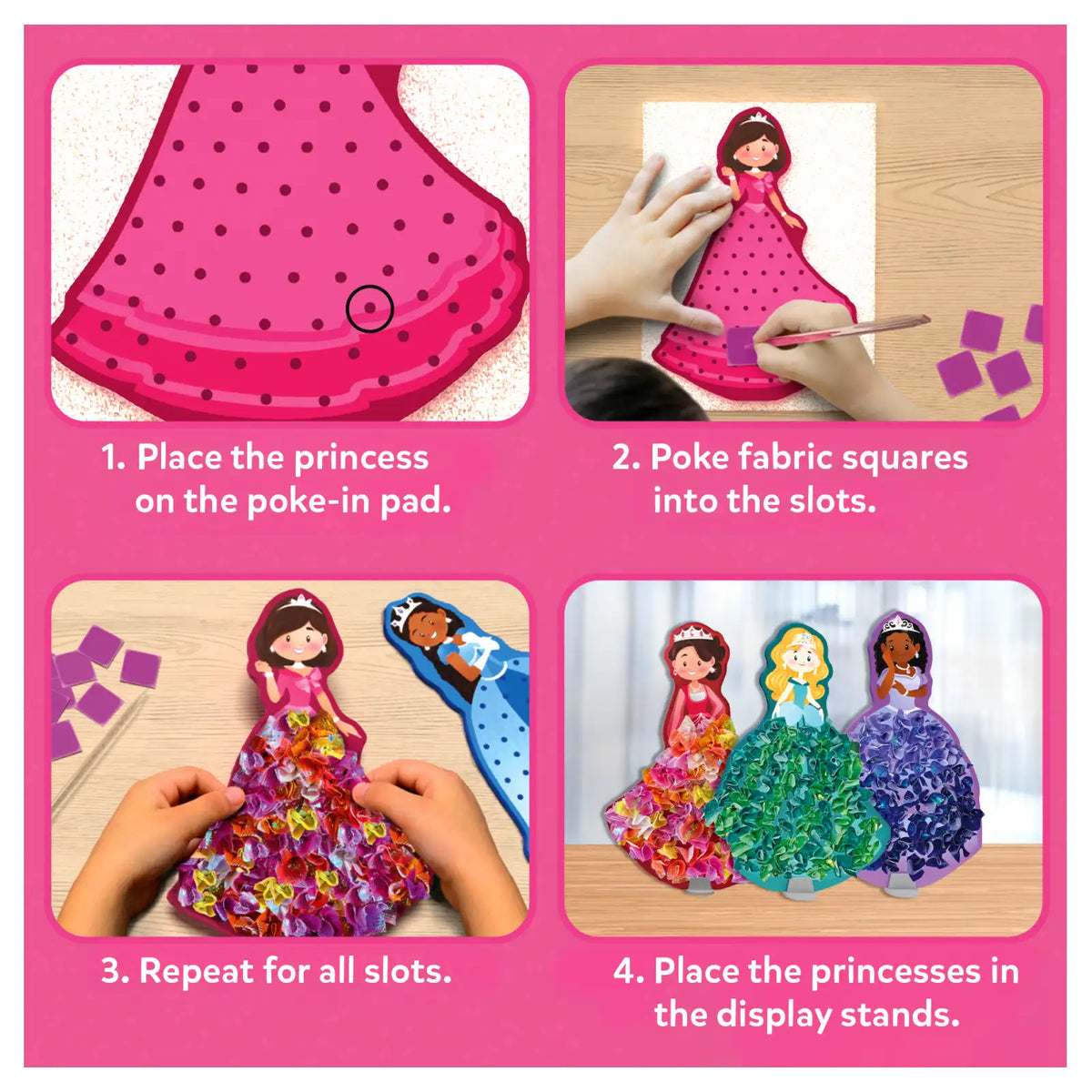 Princess Poke Art Craft Kit for Girls | DIY Creative Arts & Crafts Activity Toy | Fun Birthday Gift for Kids