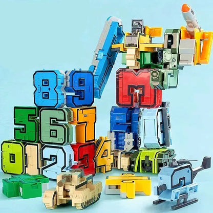 Kids Number Digit Transformer Robot Toy - 0 to 9
