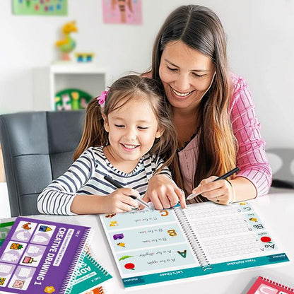 Reusable Magic Grooved Writing Practice Books for Kids - 6 Books Set