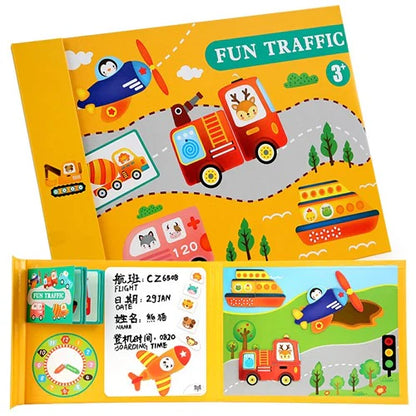 Montessori 3D Magnetic Puzzle Book With White Board & Marker