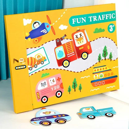Montessori 3D Magnetic Puzzle Book With White Board & Marker