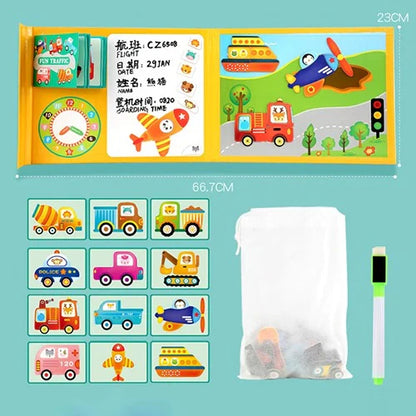 Montessori 3D Magnetic Puzzle Book With White Board & Marker